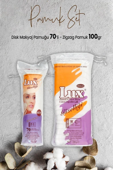Lux Disk Makyaj Pamuğu 70'li ve Zigzag Pamuk 100 gr ürün görseli 1