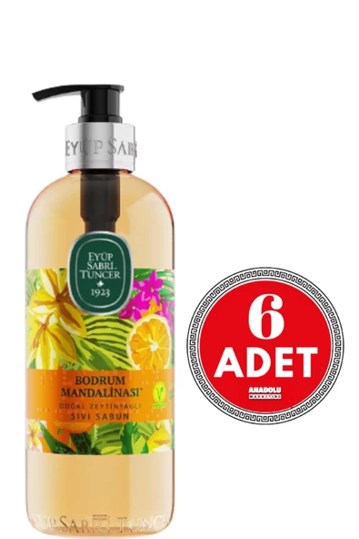 Eyüp Sabri Tuncer Bodrum Mandalinası Doğal Zeytinyağlı Sıvı Sabun 500 ml x 6 Adet ürün görseli 1