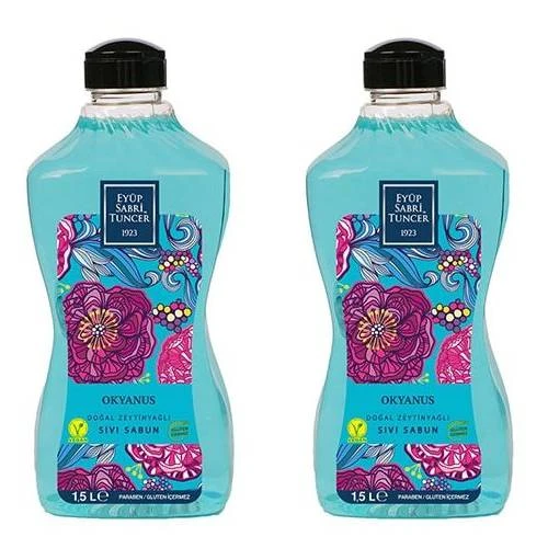 Eyüp Sabri Tuncer Doğal Zeytinyağlı Sıvı Sabun Okyanus 1500 ML Pet Şişe x 2 Adet ürün görseli 1