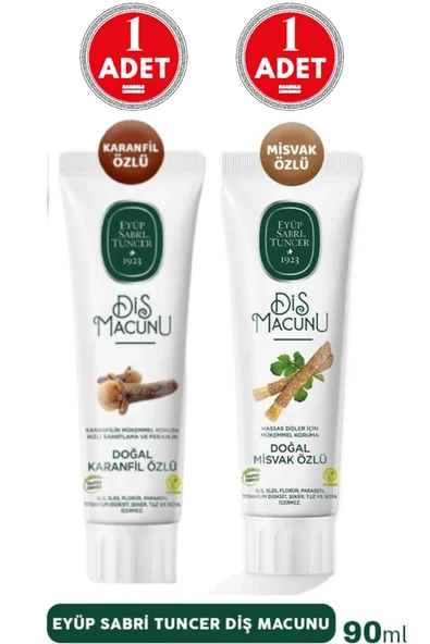 Eyüp Sabri Tuncer Diş Macunu Karanfil Özlü 90 ml ve Misvak Özlü 90 ml ürün görseli 1