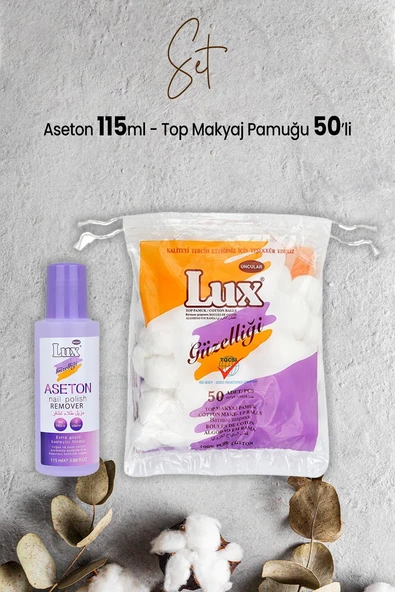 Lux Aseton 115 ml ve Top Makyaj Pamuğu 50'li ürün görseli 1