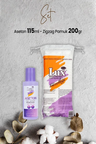 Lux Aseton 115 ml ve Zigzag Pamuk 200 gr ürün görseli 1