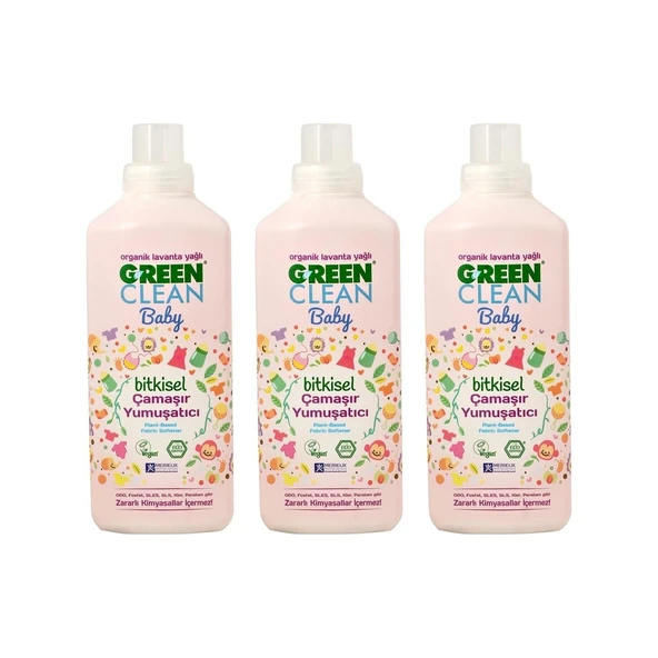 U Green Clean Baby Çamaşır Yumuşatıcı 1 L x 3 ürün görseli 1