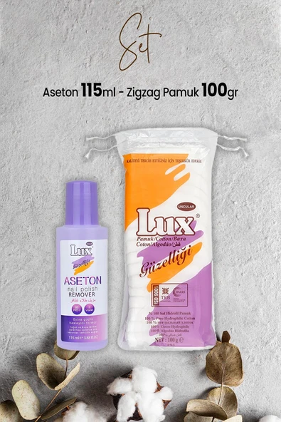 Lux Aseton 115 ml ve Zigzag Pamuk 100 gr ürün görseli 1