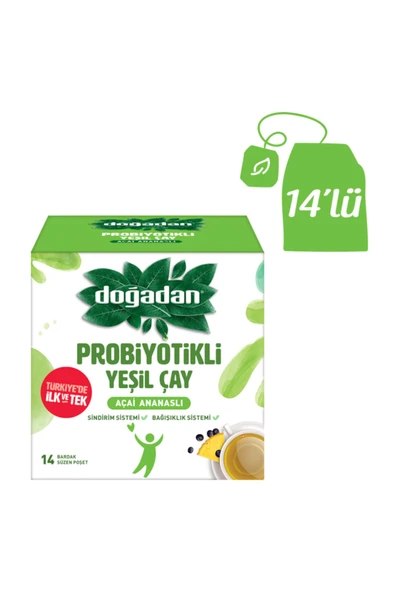 Doğadan Probiyotikli Yeşil Çay Açai Ananaslı 14'lü dvc-5005488-18589 ürün görseli 1