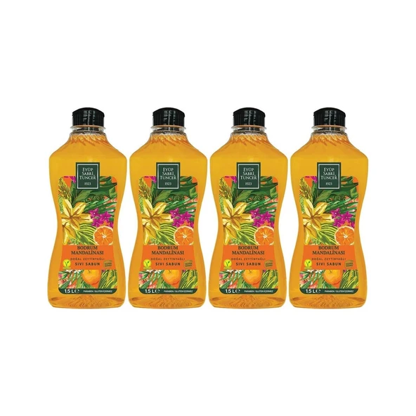 Eyüp Sabri Tuncer Bodrum Mandalinası Doğal Zeytinyağlı Sıvı Sabun 1500 ML x 4 ürün görseli 1