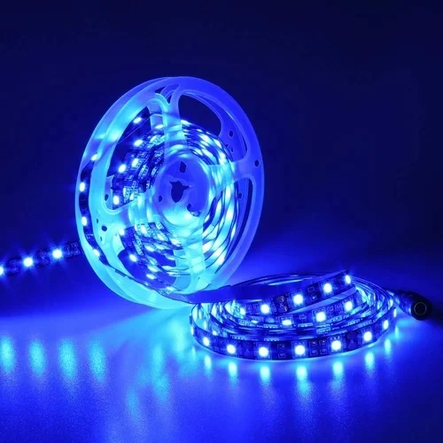 5metre Led şerit 5050 DC12V Mavi renkli (60Led/M) IP65 ışık aydınlatma lambası hortum Kendinden yapışkanlı ürün görseli 1