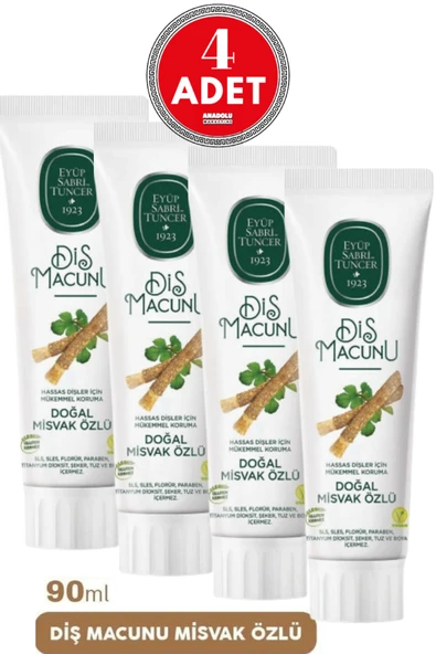 Eyüp Sabri Tuncer Diş Macunu Misvak Özlü 90 ml x 4 Adet ürün görseli 1