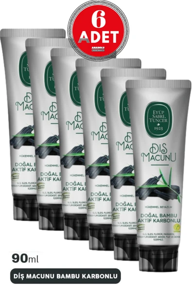 Eyüp Sabri Tuncer Diş Macunu Bambu Karbonlu 90 ml x 6 Adet ürün görseli 1