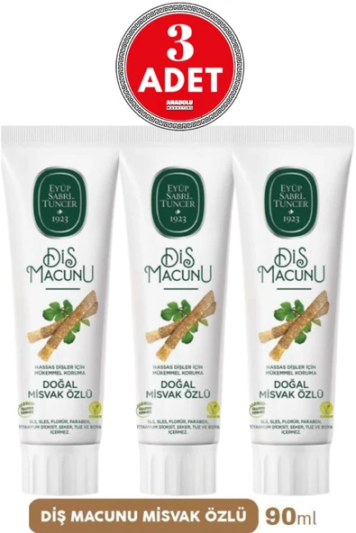 Eyüp Sabri Tuncer Diş Macunu Misvak Özlü 90 ml x 3 Adet ürün görseli 1