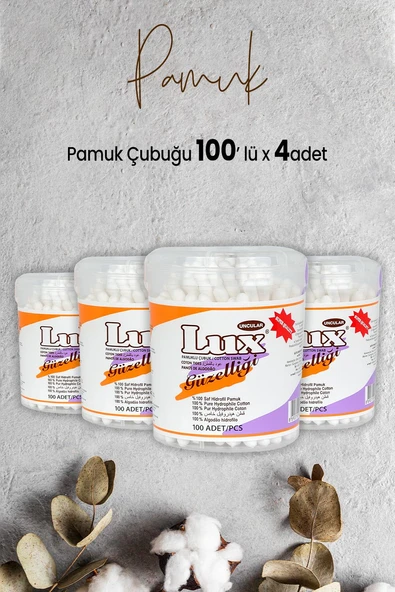 Lux Pamuk Çubuğu 100' lü x 4 Adet ürün görseli 1