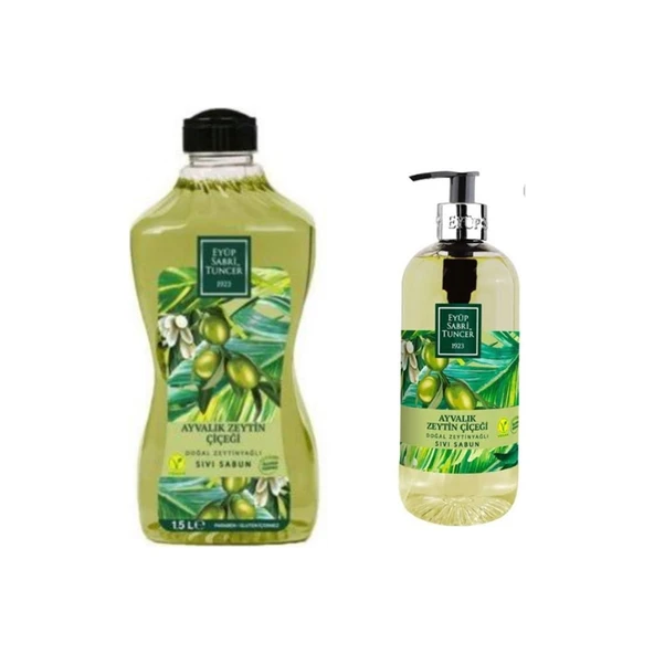 Eyüp Sabri Tuncer Doğal Zeytinyağlı Sıvı Sabun Ayvalık Zeytin Çiçeği 1500 ML ve 500 ml ürün görseli 1