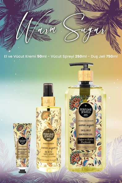 Eyüp Sabri Tuncer Warm Sugar Vücut Spreyi 250 ml, Duş Jeli 750 ml ve Krem 50 ml ürün görseli 1