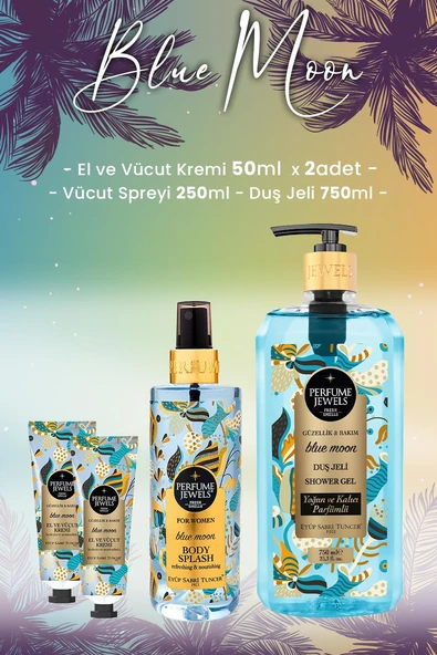 Eyüp Sabri Tuncer Blue Moon Vücut Spreyi 250 ml, Duş Jeli 750 ml ve Krem x 2 Adet ürün görseli 1