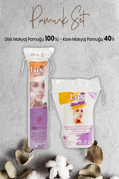 Lux Disk Makyaj Pamuğu 100'lü ve Disk Kare Makyaj Pamuğu 40' lı ürün görseli 1