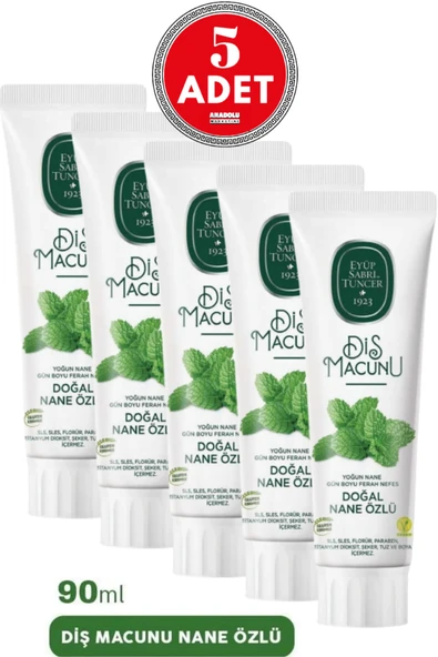 Eyüp Sabri Tuncer Diş Macunu Nane Özlü 90 ml x 5 Adet ürün görseli 1