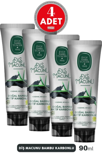 Eyüp Sabri Tuncer Diş Macunu Bambu Karbonlu 90 ml x 4 Adet ürün görseli 1