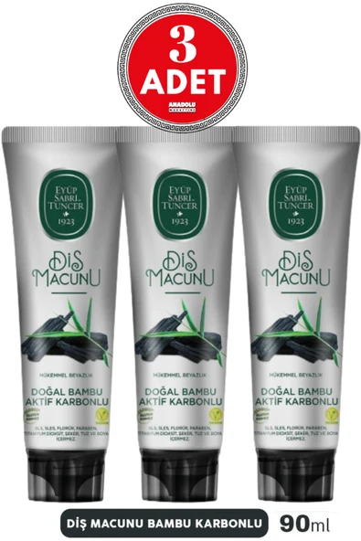 Eyüp Sabri Tuncer Diş Macunu Bambu Karbonlu 90 ml x 3 ürün görseli 1