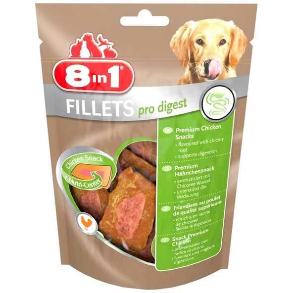 8in1 Pro Digest Sindirim Sistemi Destekleyici Tavuk Filetolu Köpek Ödülü 80 gr ürün görseli 1