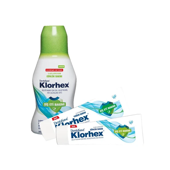 Dentasave Klorhex Günlük Bakım Ağız Çalkalama Suyu 300 ml, Diş Macunu Günlük ve Yoğun Bakım 75 ml dvc-5004782-17224 ürün görseli 1