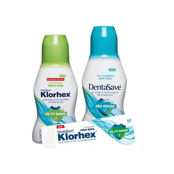 DentaSave Ağız Çalkalama Suyu Ağız Kokusu Çinko, Günlük Bakım 300 ml ve Diş Macunu Yoğun Bakım 75 ml dvc-5004766-17195 ürün görseli 1