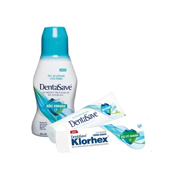 DentaSave Ağız Çalkalama Suyu Ağız Kokusu Çinko Formül 300 ml, Diş Macunu Çinko ve Yoğun Bakım 75 ml dvc-5004771-17205 ürün görseli 1