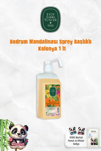 Eyüp Sabri Tuncer Bodrum Mandalinası Sprey Başlıklı Kolonya 1 lt ve ROSIE ürün görseli 1