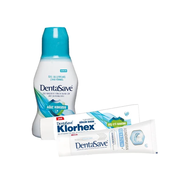 DentaSave Ağız Çalkalama Suyu Ağız Kokusu Çinko 300 ml, Diş Macunu Aşındırmayan Beyazlık ve Günlük Bakım 75 ml dvc-5004773-17209 ürün görseli 1