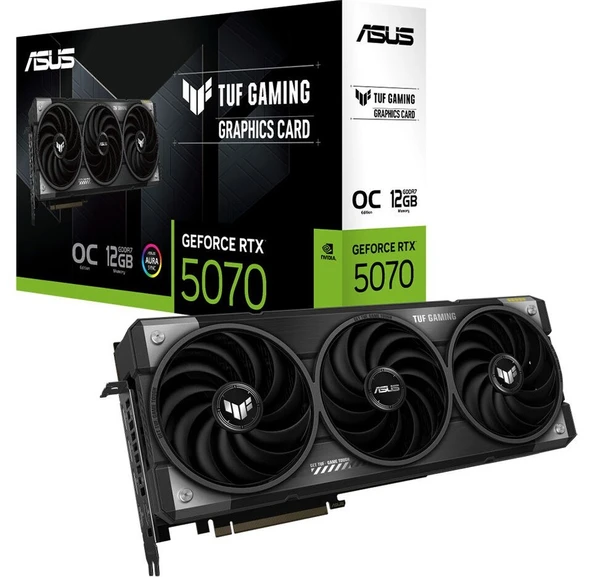 ASUS-TUF-RTX5070-O12G-GAMING-NVIDIA-GEFORCE-RTX 5070-12GB GDDR7-192BIT--OC-2XHDMI-3XDP-RGB-DLSS4 ürün görseli 1