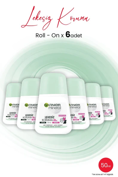Garnıer Mineral Roll On Lekesiz Koruma 48 Saat 50 ML x 6 Adet ürün görseli 1
