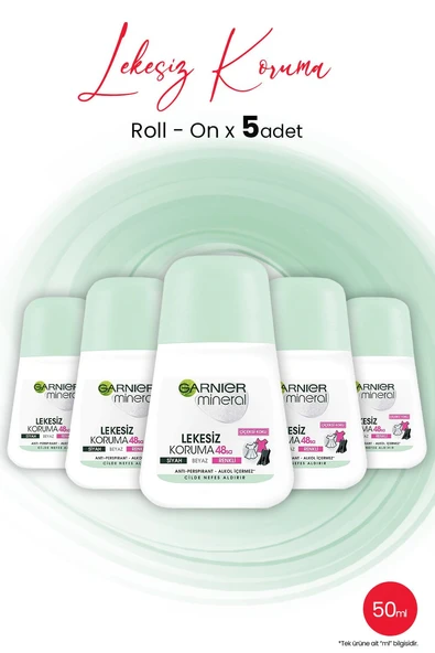 Garnıer Mineral Roll On Lekesiz Koruma 48 Saat 50 ML x 5 Adet ürün görseli 1