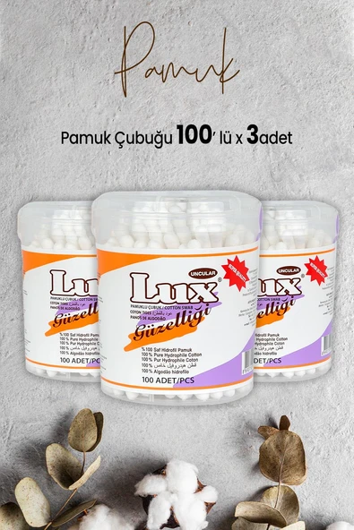 Lux Pamuk Çubuğu 100' lü x 3 Adet ürün görseli 1