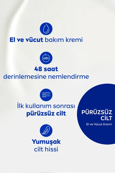 NIVEA Pürüzsüzleştirici El Ve Vücut Bakım Kremi 400ml, 48 Saat Nemlendirici Serum, Shea Yağı, Kuru Ciltler ürün görseli 1