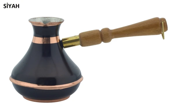 Bakır Sade Zarif Minimal 375ml Türk Kahvesi Renkli Rus Cezvesi Orta ürün görseli 1