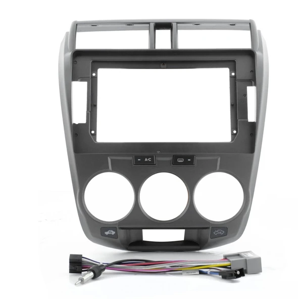 HONDA CITY MANUEL 2008-2013 UYUMLU 10,1" GÜMÜŞ ANDROID MULTİMEDYA ÇERÇEVESİ - SOKET ürün görseli 1