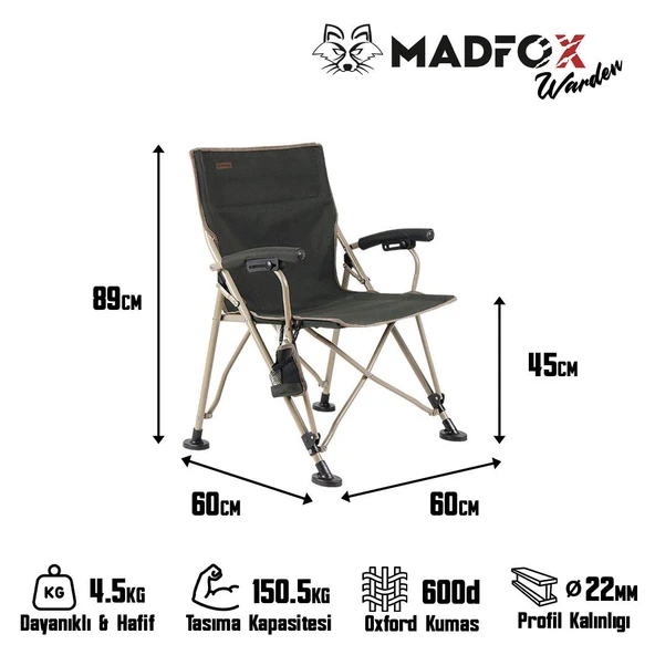 Madfox Warden Katlanır Kamp Sandalyesi - Resim 5