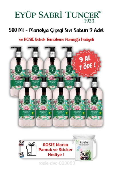 Manolya Çiçeği Sıvı Sabun 9 AL 7 ÖDE 500 ML ve ROSIE Hediyeli ürün görseli 1