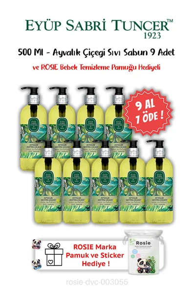 9 AL 7 ÖDE Ayvalık Zeytin Çiçeği Sıvı Sabun 500 ML ve ROSIE Hediyeli ürün görseli 1