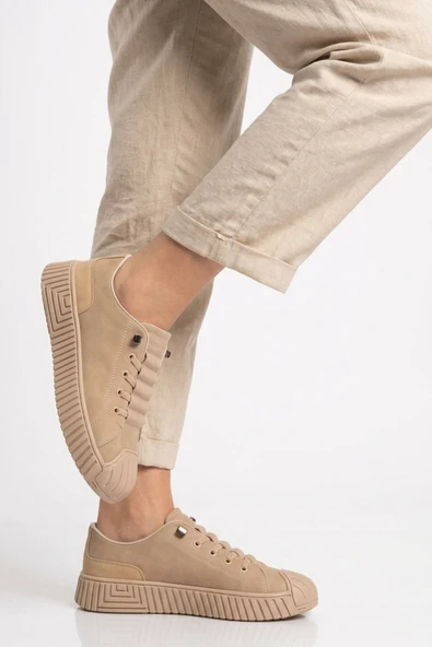 Bej Tekstil Memory Foam Unisex Spor Ayakkabı ürün görseli 1