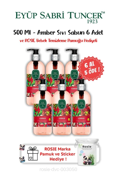 6 AL 5 ÖDE Amber Sıvı Sabun 500 ML ve ROSIE Hediyeli ürün görseli 1