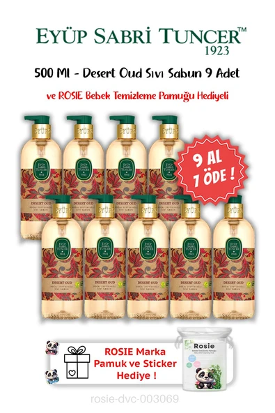 9 AL 7 ÖDE Desert Oud Sıvı Sabun 500 ML ve ROSIE Hediyeli ürün görseli 1