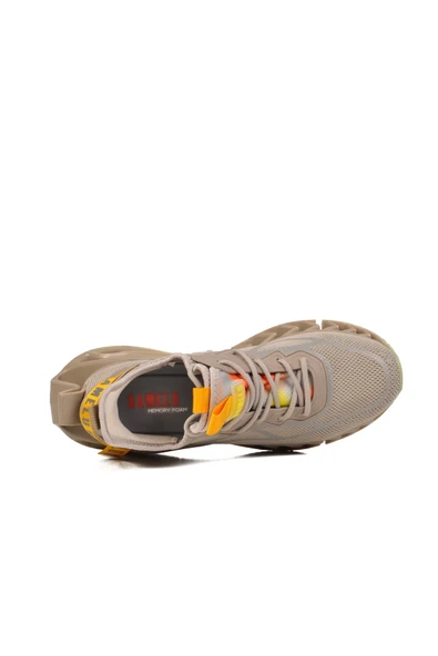 Bej Fileli Hava Alabilen Memory Foam Erkek Sneaker - Resim 4