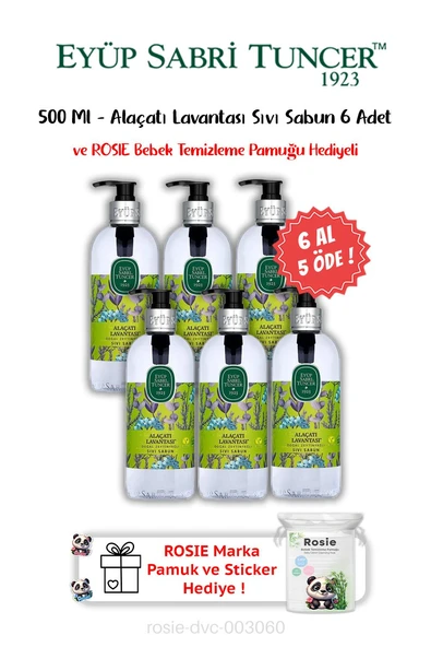 Alaçatı Lavantası 500 ML 6 AL 5 ÖDE  Sıvı Sabun ve ROSIE Hediyeli ürün görseli 1