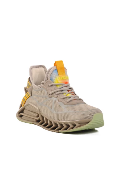 Bej Fileli Hava Alabilen Memory Foam Erkek Sneaker - Resim 3