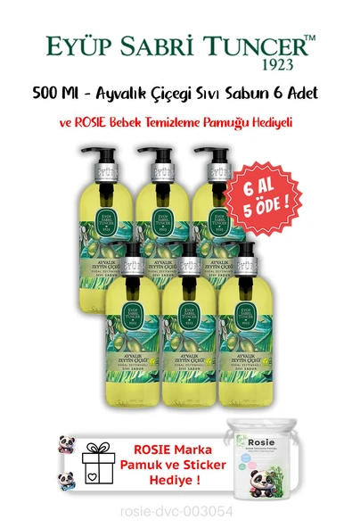 Ayvalık Zeytin Çiçeği 6 AL 5 ÖDE Sıvı Sabun 500 ML ve ROSIE Hediyeli ürün görseli 1
