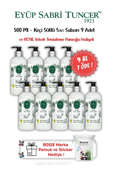 9 AL 7 ÖDE Keçi Sütlü Sıvı Sabun 500 ML ve ROSIE Hediyeli ürün görseli 1