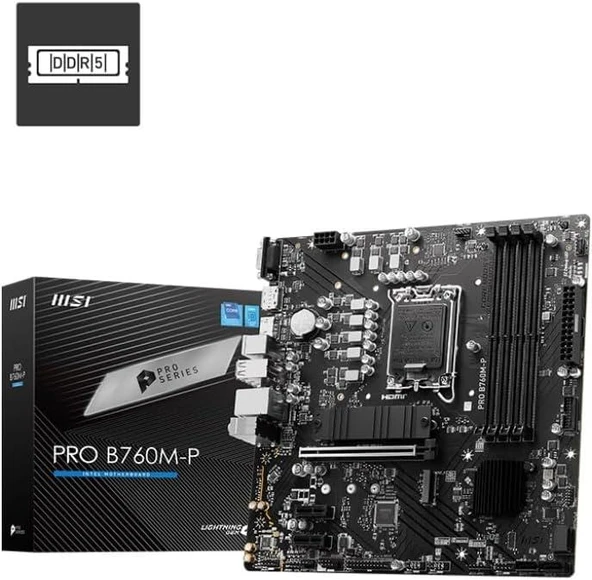 MSI Pro B760M-P Intel LGA1700 DDR5 Micro ATX Anakart Teşhir ürün görseli 1