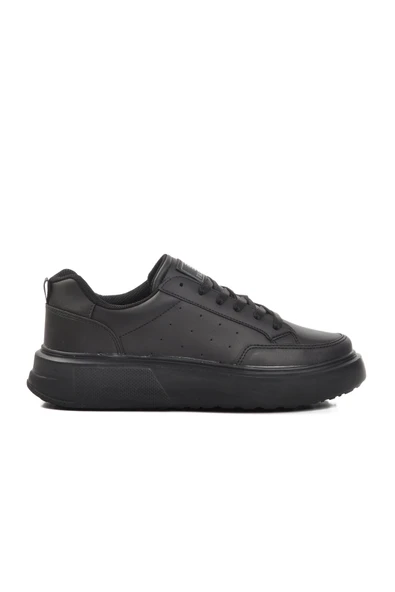 Siyah Bağcıklı Kadın Spor Ayakkabı Sneaker ürün görseli 1