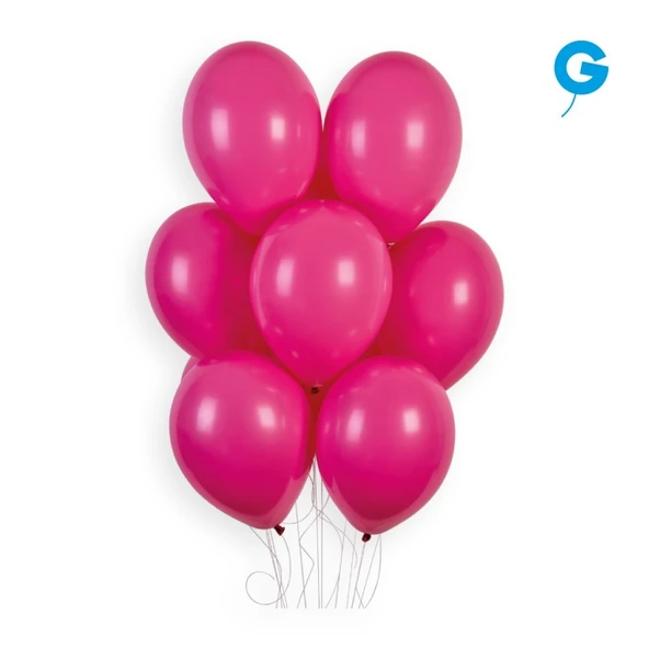 Balon Tek Renk 10" 100lü Fuşya Gemar ürün görseli 1