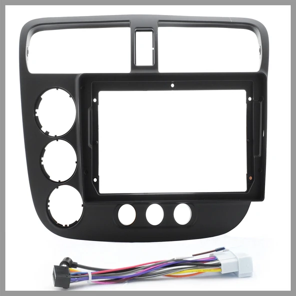 Honda Civic VTEC2 2001-2006 UYUMLU 9'' SİYAH ANDROID MULTİMEDYA ÇERÇEVESİ - SOKET ürün görseli 1